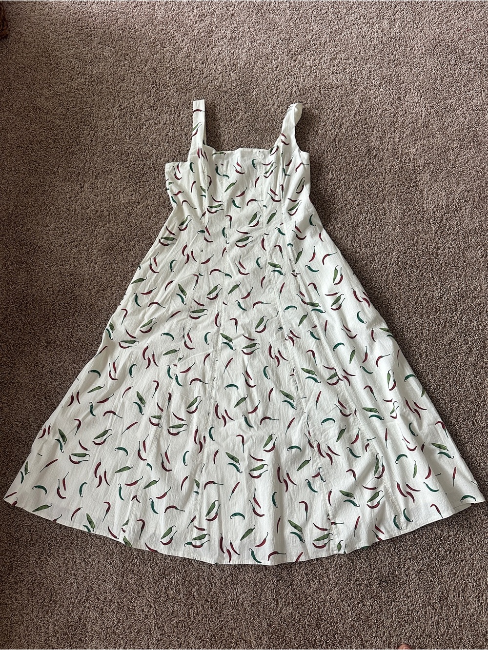 Abercrombie White chilies Print Sundress for women - Lightweight Summer Dress